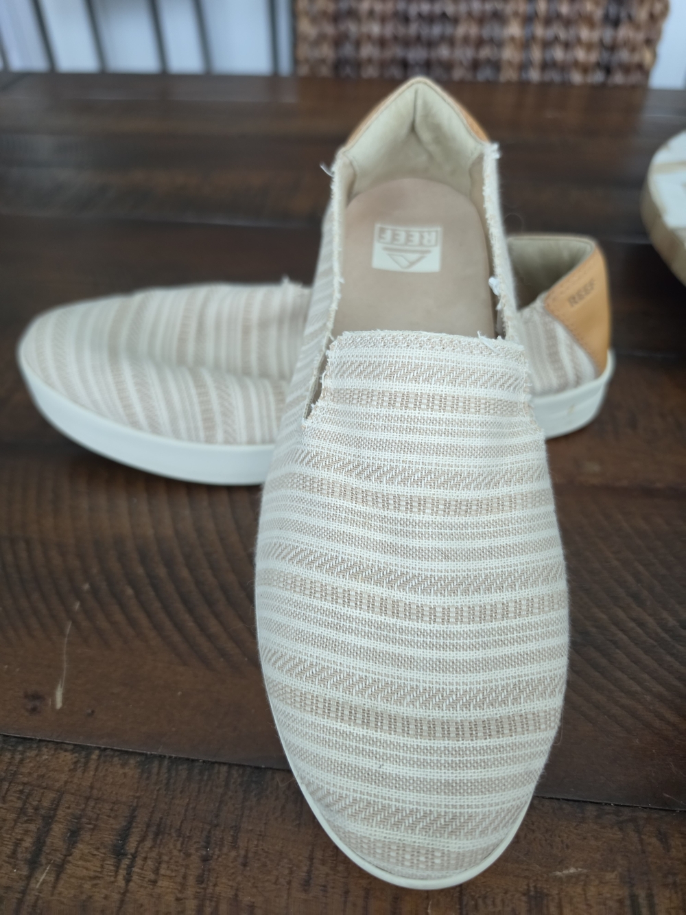 Reef Women's Slip-On Knit Sneakers in Beige and Tan